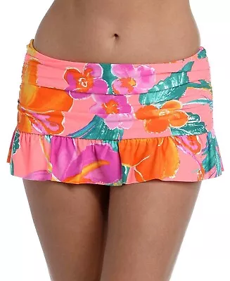 La Blanca Women's Isla Del Sol Ruffled Skirted Swim Bottoms Size 6 Multicolor • $22.13