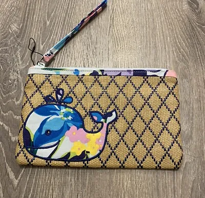 Vera Bradley Marian (Whale) Floral Straw Wristlet￼ • $25