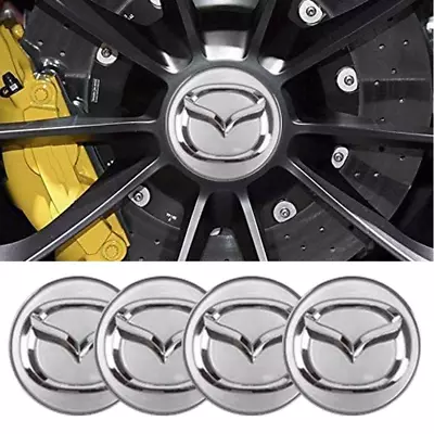 4x 56mm Silver Mazda Wheel Center Hub Cap Emblem Sticker For 3 6 Miata CX-7 RX-8 • $10.44