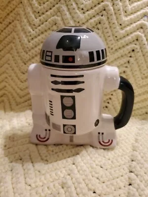 Disney Star Wars R2-D2 Ceramic Mug 3D Embossed With Removeable Lid Zeon NEW • $14.99