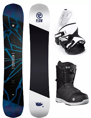 FLOW Burst 156 WIDE Mens Snowboard Package+Flow White Bindings+BOA Boot NEW • $525