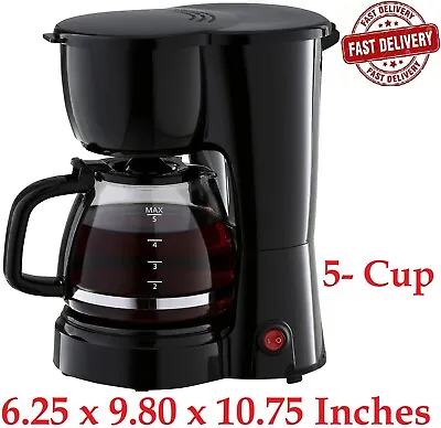 Mainstays Black 5-Cup Drip Coffee Maker New Free & Fast USA Shipping. • $15.43