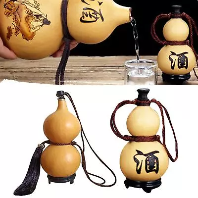 Vintage Convenient Gourd Water Holder Lightweight Easy To Carry Anywhere Waxed  • $25.60