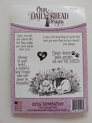 Our Daily Bread Designs Dog Sympathy 6 Pc Stamp Set Rubber Pet Sympathy Craft • $7.99