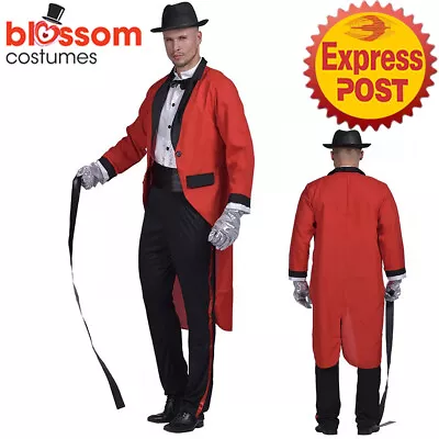 EY132 Ringmaster The Greatest Show Man Circus Lion Tamer Halloween Mens Costume • £29.05