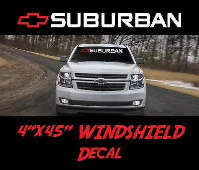 Chevrolet Windshield Sticker SUBURBAN RED Logo Vinyl Decal American Muscle Truck • $13.99