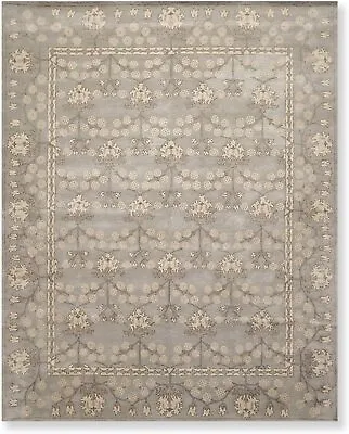 $199 • Buy Wool Area Rug Hand Tufted Wil Morris Floral Traditional 3x5 5x8 8x10 9x12 Silver