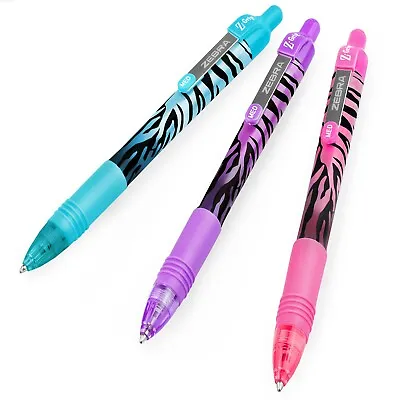 Zebra Z-Grip Smooth Ballpoint Pen - Funky Flame Stripe Barrel - Blue/Violet/Pink • £3.99