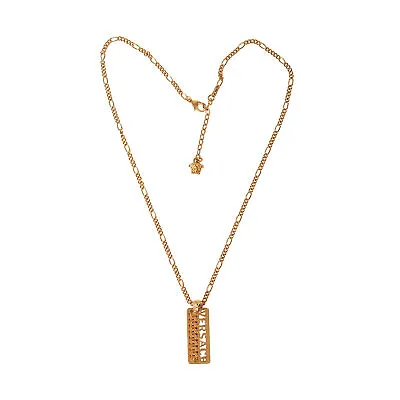 Versace Unisex Gold Color Metal Chain Necklace Pendant • $249.99