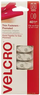 VELCRO Brand - Thin Fasteners - Premated - Ovals 40 Sets - White • $9.99