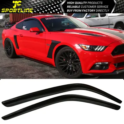 Fits 15-23 Ford Mustang GT EcoBoost Coupe Window Visors 2Pcs Set Acrylic Trim • $45.99