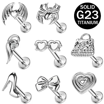 1 Pc G23 Titanium Steel Labret Stud 16G Lip Ring Ear Helix Conch Monroe Piercing • $14.69