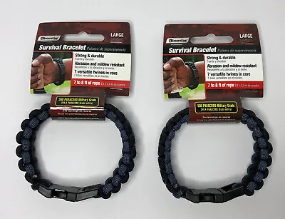 Secureline 550 Lb. Large Military Grade Paracord Survival Bracelet Lot Of 2 New • $11.95