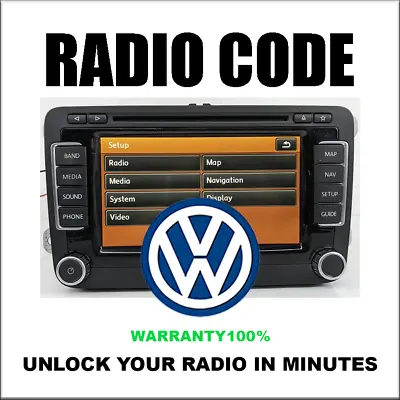 Unlock Navigation Radio Codes Full Series Rns510 Mfd Rcd510 Rcd210 Fast Service • $7.99