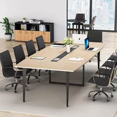 Tribesigns 8FT Modern Conference Room Table With Metal Base Legs Boardroom • $291.19