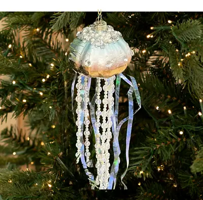 $18.95 • Buy 12  Jellyfish Sea Life Glass Ornament Coastal Nautical Beach Tropical Decor