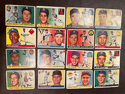 1955 Topps Baseball Cards - 16 Card Lot • $44.99