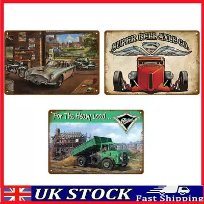 Home Weatherproof Retro Chic Car Sign Iron Painting Wall Drawing Art Templates • £6.09