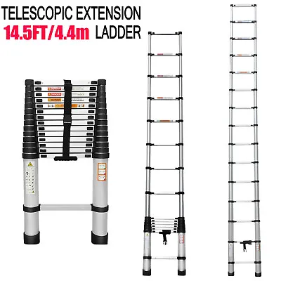 Multi-Purpose 14.5FT Aluminum Folding Telescopic Extension Ladder Heavyduty Step • $89.60