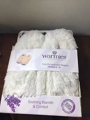 Warmies Microwaveable Fuzzy Slippers Gray Sizes 6-10 Lavender Scent New In Box • $28.99