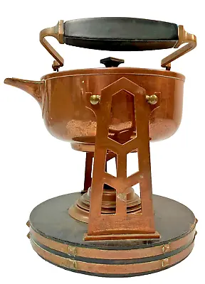 Rare Antique S. Sternau & Co New York Brass Tilting Teapot With Stand & Warmer • $95