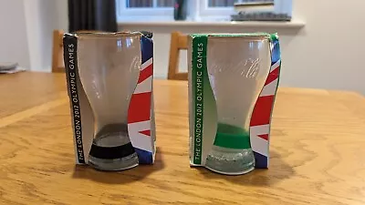 2 London 2012 Olympics Coca-Cola Glasses With Band • £5