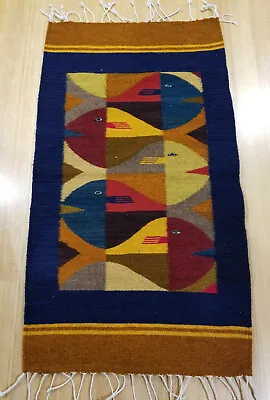 £141.75 • Buy Mexican Rug 100% Wool, 100%Handmade, 100% Natural Dyes, Wall / Floor Decoration