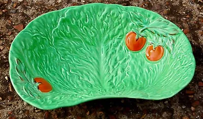 £8 • Buy Vintage 1930s Beswick Green Cabbage Leaf Tomato Pattern Kidney Shaped Dish, Bowl