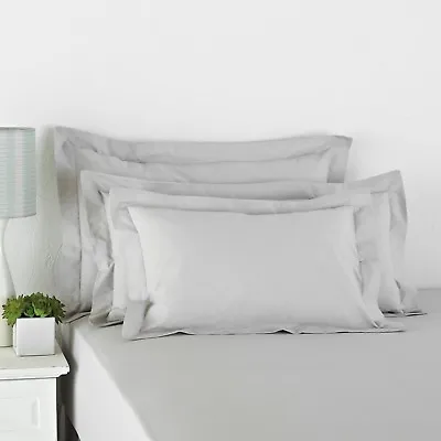 £6.79 • Buy  TC180 Grey White Brown Pillowcases European Sizes From Great Knot Poly Cotton