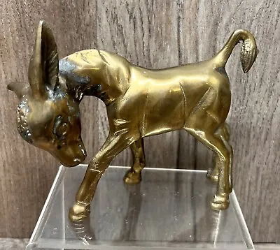 Donkey Mule Brass Metal Animal Figurine Statue Sculpture - 4.5  Tall • $25.48