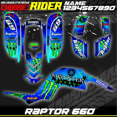 Yamaha Raptor 660 Kit Graphics Decals Stickers Atv Wrap Quad All Year Raptor660 • $149