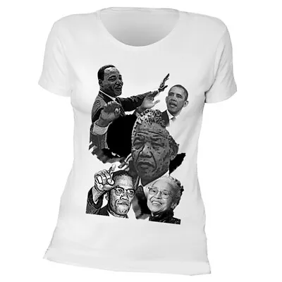 Mandela MLK Malcolm-X Rosa Parks Obama Black History T-Shirt For Women • $32.46