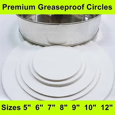 £12.98 • Buy Greaseproof Baking Circles-5 , 6 , 7 , 8 , 9 , 10 , 12 - Round Paper Tin Liners 