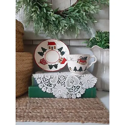 Vtg 1980's Mason's English Ironstone Christmas Village Tea Cup & Saucer Plate • $16