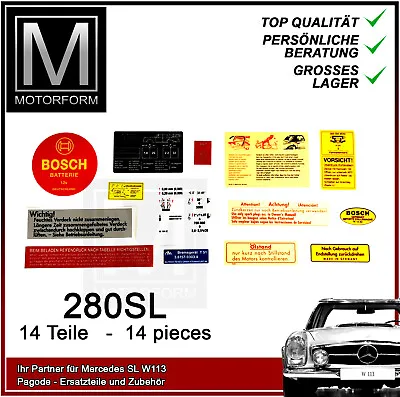 Mercedes 280SL W113 Pagoda Sticker Set 14 Piece Decal Set Pagoda 113 Sticker • $42.65