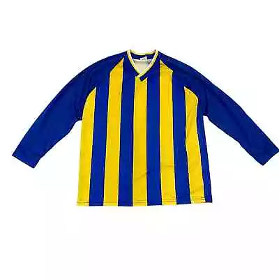 Vintage Made In USA Striped Football Soccer Jersey Long Sleeve Men's L • $55