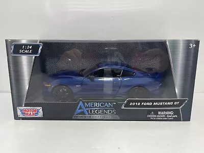 Motor Max American Legends 2018 Ford Mustang Gt Blue 1:24 Scale Die Cast • $25.99