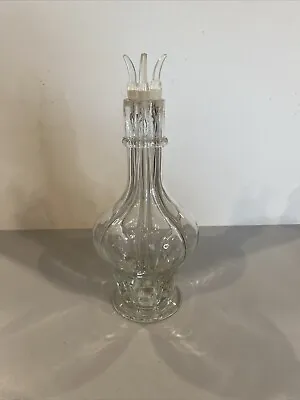 Vintage French Four Chamber Glass Liquor Decanter 11  Tall Blown Glass • $35