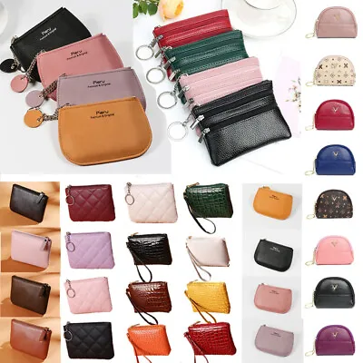 £3.23 • Buy Women Leather Coin Card Key Ring Wallet Pouch Mini Purse Zip Up Small Change Bag