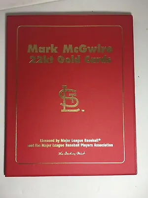 Danbury Mint Mark McGwire St. Louis Cardinals 22kt Gold Cards W/ Display Folder • $26.99