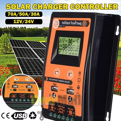 30A 60A 80A 100A MPPT Solar Charge Controller 12V/24V Auto 3 Timer LCD Display • $32.89