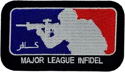 Major League Infidel Arabic Embroidered MORALE PATCH - 3.5  X 2  Hook Backing • $6.99