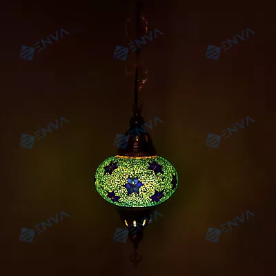 Turkish Moroccan Glass Mosaic Ceiling Hanging Chandelier Light Lamp Large Globe • $77.99