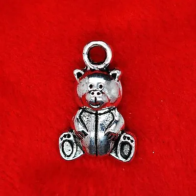 £2.39 • Buy 10 X Tibetan Silver Cute Teddy Bear Charm Pendant Finding Bead Jewellery Making
