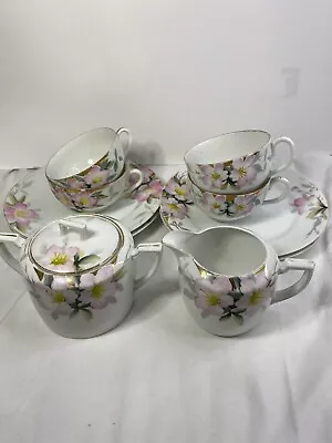 £86.26 • Buy NORITAKE Azaela Tea Set Cream Sugar 4 Tea Cups 4 Desert Plates Nippon Japan