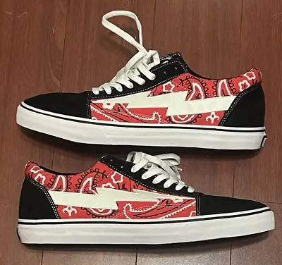 Vans Revenge X Storm Low Top Red Black White Bandanna (RS588977 Redrag) Size 14 • $79.99