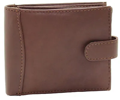 £7.99 • Buy Mens RFID Real Leather Wallet With Zip Pocket Coin Pouch & ID Window 340 Brown