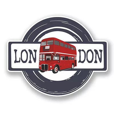 2 X 10cm London Bus England UK Vinyl Sticker Decal Luggage Travel Label #5957 • £2.99