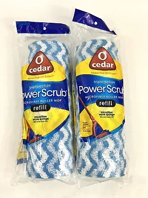 O Cedar Triple Action Power Scrub Microfiber Roller Mop Refill Wave Sponge X 2 • $44.99