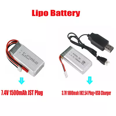3.7V/7.4V Lipo Battery 1800mah/1500mAh Plug For RC Car Truck Airplane Quadcopter • £15.19